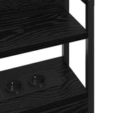 Headboard with Shelf Black oak 180 cm Engineered wood 859710