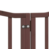 Dog Gate with Door Foldable 9 Panels Brown 450 cm Poplar Wood 3155603