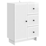 Sideboard High Gloss White 66 x 34.5 x 90 cm Engineered Wood 893939