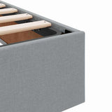 Storage Bed with Mattress Light Grey 120 x 200 cm Fabric 3369998