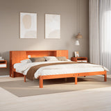 Bookcase Bed without Mattress Wax Brown 180x200 cm Super King Solid Wood Pine 3322532
