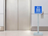 Pedestal Poster Stand 32 x 27 x 119 cm Cast Iron Silver 42030064