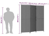 Room Divider 3 Panels Black Poly Rattan 365356