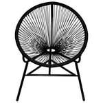ZNTS Garden Moon Chair Poly Rattan Black 41383