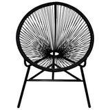 ZNTS Garden Moon Chair Poly Rattan Black 41383