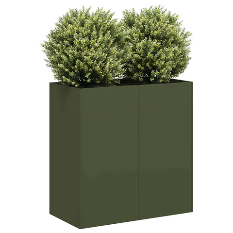 ZNTS Planter Olive Green 80x40x80 cm Cold-rolled Steel 860713