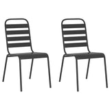 Garden Dining Set Anthracite Steel Small Stackable 3187987