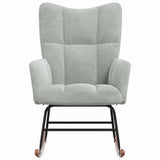 Rocking Chair Light Grey 78 x 61 x 98 cm Velvet 42022450