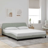 Bed Frame "Dover" Light Grey 180x200 cm Super King Velvet 373336