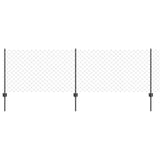 Chainlink Fence with Post 10 x 0.8 m PVC-Coated Steel Grey Mesh 3336267