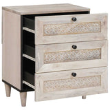 Bedside Cabinet Beige 50 x 33 x 62 cm Solid Acacia wood 4018125