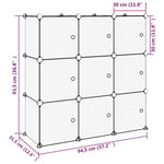 ZNTS Storage Cube Organiser with 9 Cubes and Doors Black PP 340558