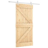 Sliding Door with Hardware Set 95x210 cm Solid Wood Pine 3203175