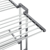 2-Tier Laundry Drying Rack with Wheels Silver 60x70x106 cm 344377