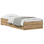 Bed Frame with Drawers Artisan oak 100 x 200 cm Engineered wood 3333982