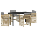 Garden Dining Set 5 pcs Beige Poly Rattan 3380794