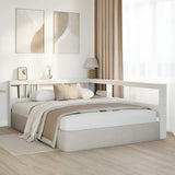 Bookcase Headboard L-Shaped White 150 cm Solid Wood Pine 859263