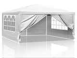 3 x 3m Four Sides Portable Home Use Waterproof Tent with Spiral Tubes White 62196813