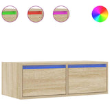 TV Cabinet with LED Lights Sonoma Oak 75x35.5x25 cm 860231