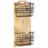 285878 Wall-mounted Magazine Rack 33x10x67 cm Solid Rough Mango Wood