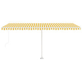 3069578 Freestanding Manual Retractable Awning 500x300 cm Yellow/White