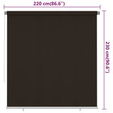 Outdoor Roller Blind 225 cm Brown HDPE 312986