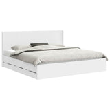 Bed Frame with Storage and Headboard White 200 x 200 cm 3413917