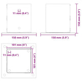 Post Bases Square 12 pcs Anthracite 101x101 mm Powder-coated Steel 42000031