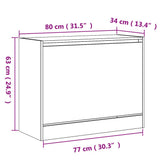 Shoe Cabinet Smoked Oak 80x34x63 cm Engineered Wood 839963