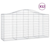 Arched Gabion Baskets 12 pcs 200x50x100/120 cm Galvanised Iron 3145650