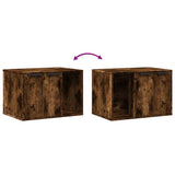 Cat Litter Box Enclosure Smoked Oak 60x40x40 cm Engineered Wood 857728