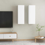 803345 2 Piece TV Cabinet Set White 30,5x30x90 cm Engineered Wood