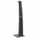 Outdoor Shower Black 55x60x224 cm Poly Rattan and Acacia Wood 368209