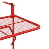 Balcony Table Red 60x40 cm Steel 340919