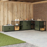 Kitchen Storage HATTEM Olive Green 90 x 50 x 92 cm Steel 874957
