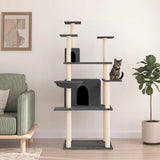 Cat Tree with Sisal Scratching Posts Dark Grey 166 cm 171725