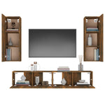 ZNTS 4 Piece TV Cabinet Set Smoked Oak Engineered Wood 3114203