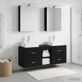 Bathroom Furniture Set 5 pcs Black Oak 3406792