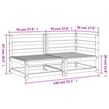 Garden Sofa 2-Seater Wax Brown Solid Wood Pine 837946