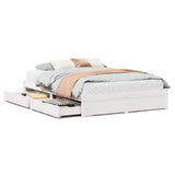 Bed Frame without Mattress White 140x190 cm Solid Wood Pine 3301655