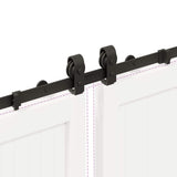 Sliding Door Hardware Kit 366 cm Steel Black 3295801