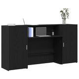 Reception Desk Black Oak 200x50x103.5 cm Engineered Wood 3324215