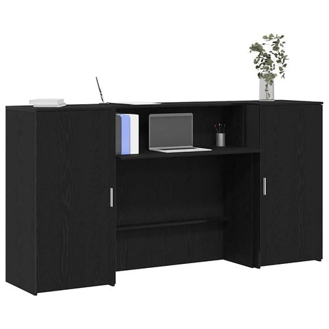 Reception Desk Black Oak 200x50x103.5 cm Engineered Wood 3324215