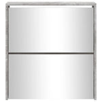 Shoe Cabinet with Mirror 2-Layer Concrete Grey 63x17x67 cm 342630