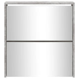 Shoe Cabinet with Mirror 2-Layer Concrete Grey 63x17x67 cm 342630