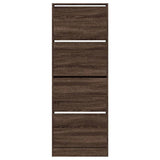 Shoe Cabinet Brown Oak 60x21x163.5 cm Engineered Wood 839909