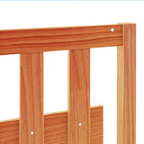 Headboard Wax Brown 135 cm Solid Wood Pine 844293