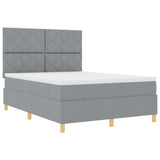 Box Spring Bed with Headboard Light grey 160 x 200 cm Fabric 3339707