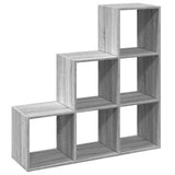 Room Divider Bookcase 3-Tier Grey Sonoma 99x29x99 cm Engineered Wood 857963