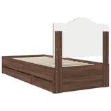 Bed Frame with Drawer Brown Oak 75 x 190 cm Engineer Wood 3413470